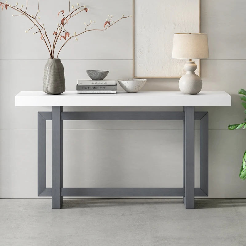 Console Minimaliste avec Plateau Effet Béton