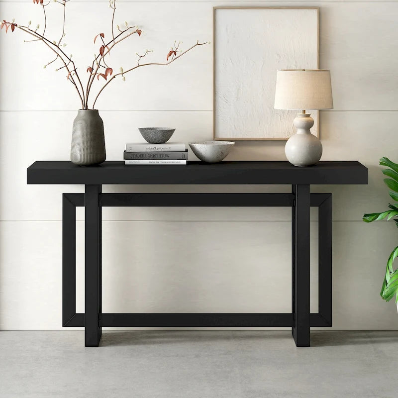 Console Minimaliste avec Plateau Effet Béton