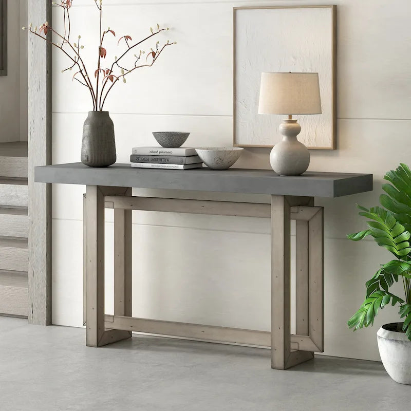 Console Minimaliste avec Plateau Effet Béton