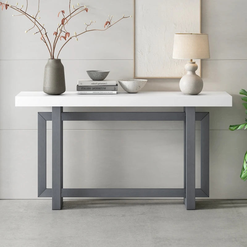 Console Minimaliste avec Plateau Effet Béton