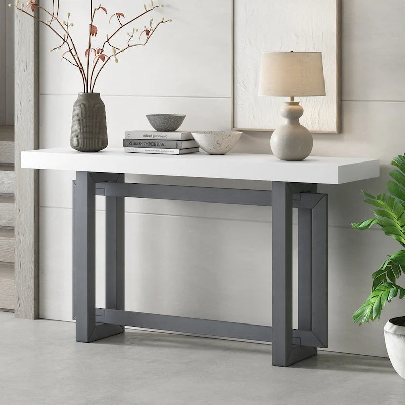Console Minimaliste avec Plateau Effet Béton