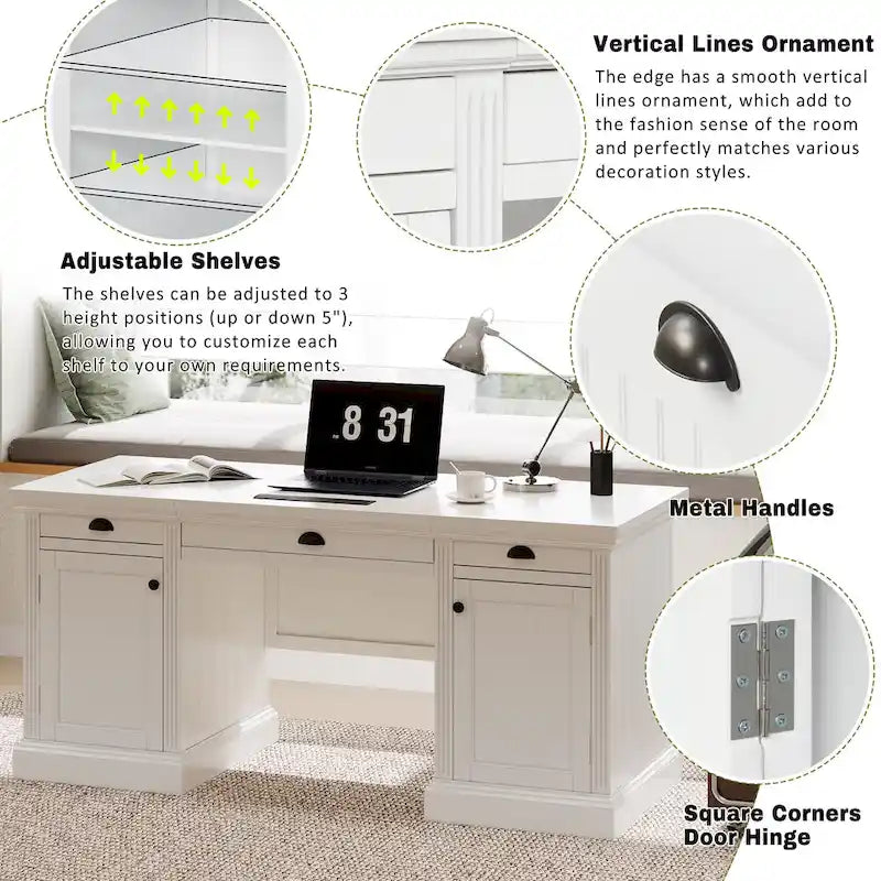 Bureau avec étagères superposées — Style Mid-Century