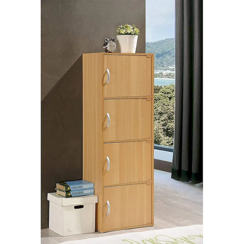 Meuble de rangement fermé à 4 portes avec 4 étagères — Maison et bureau