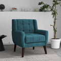 Fauteuil d'appoint capitonné avec pieds en bois massif — 13 coloris
