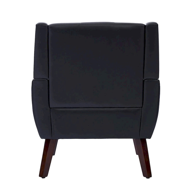 Fauteuil d'appoint capitonné avec pieds en bois massif — 13 coloris