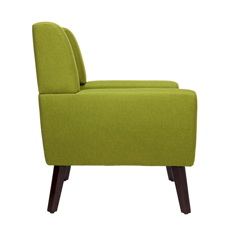 Fauteuil d'appoint capitonné avec pieds en bois massif — 13 coloris