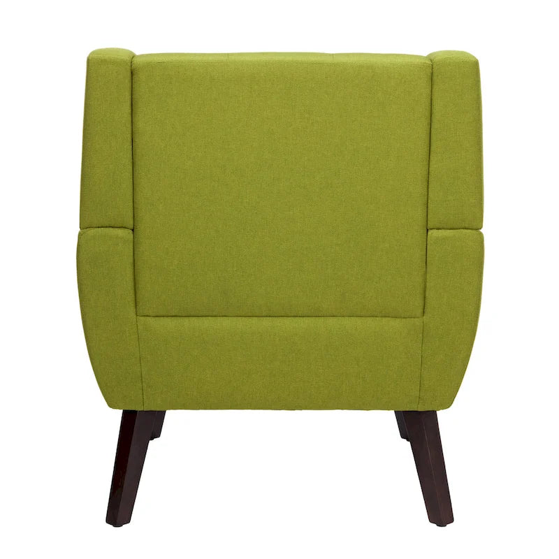 Fauteuil d'appoint capitonné avec pieds en bois massif — 13 coloris