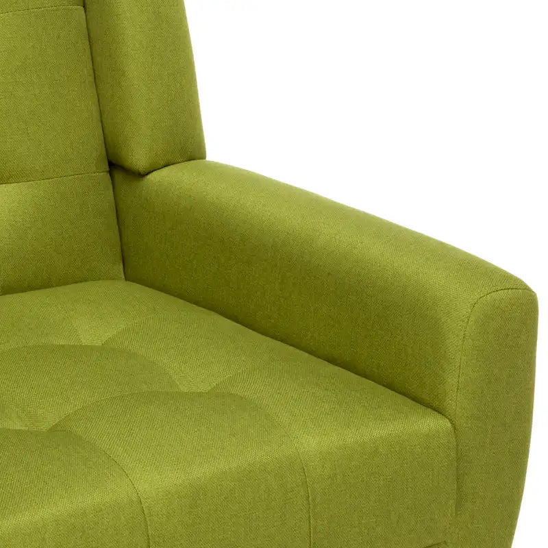 Fauteuil d'appoint capitonné avec pieds en bois massif — 13 coloris