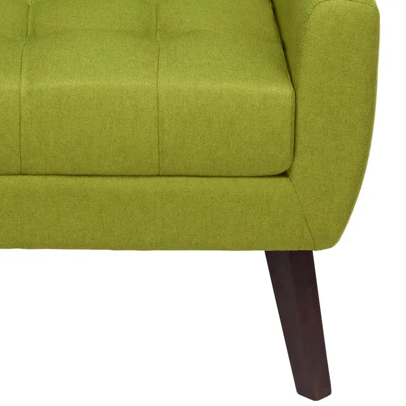 Fauteuil d'appoint capitonné avec pieds en bois massif — 13 coloris