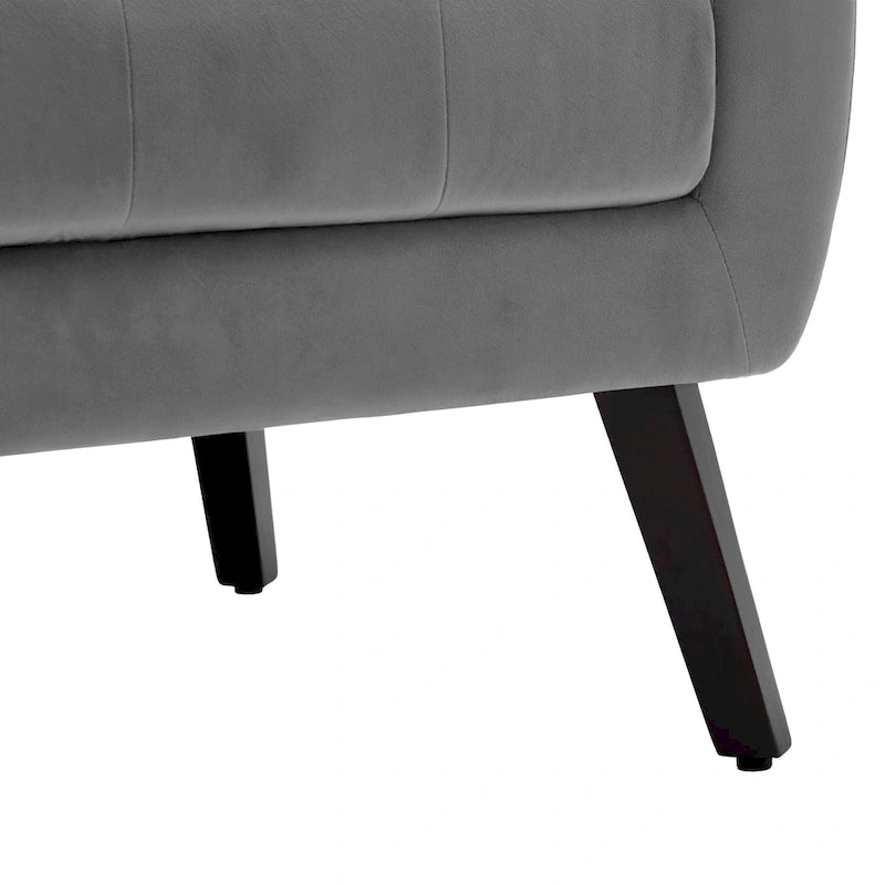 Fauteuil d'appoint capitonné avec pieds en bois massif — 13 coloris