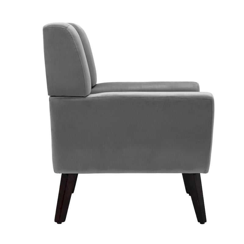 Fauteuil d'appoint capitonné avec pieds en bois massif — 13 coloris