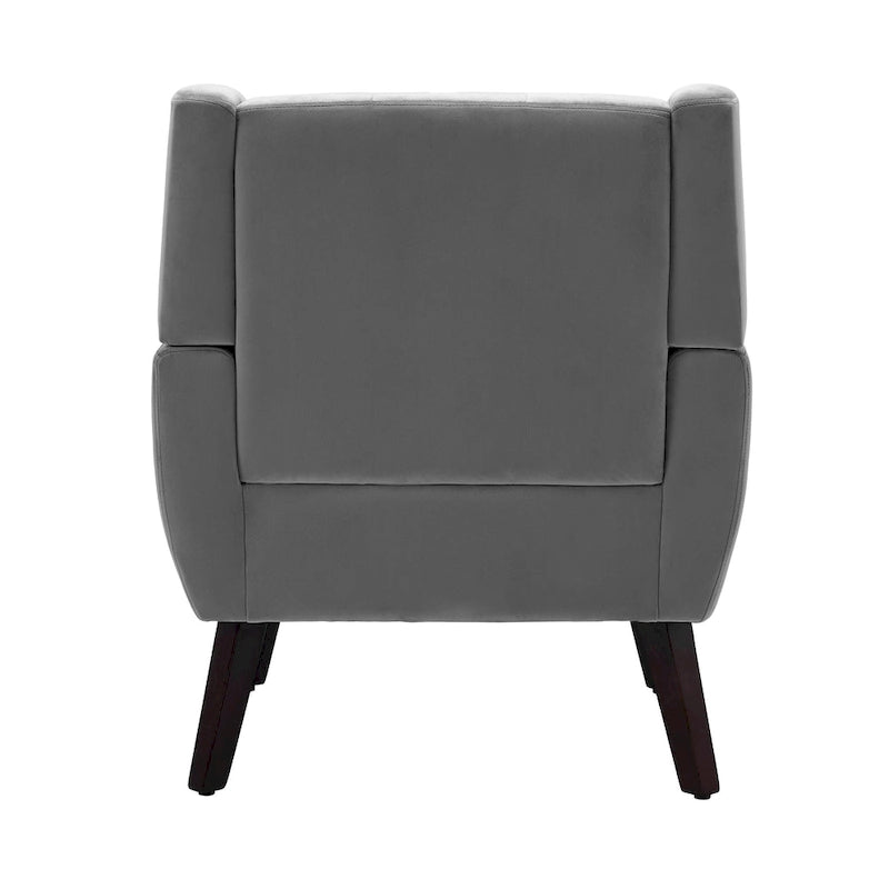 Fauteuil d'appoint capitonné avec pieds en bois massif — 13 coloris