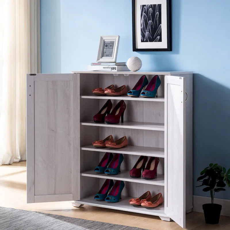 Meuble à chaussures 5 étagères avec double portes