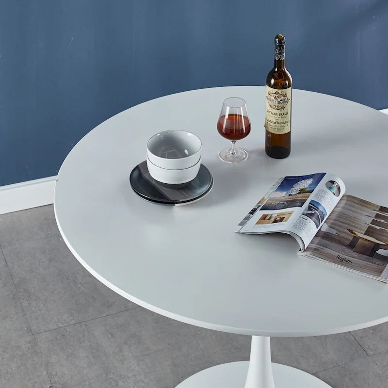 Table à manger de style tulipe du milieu du siècle pour 4 à 6 personnes — Blanc