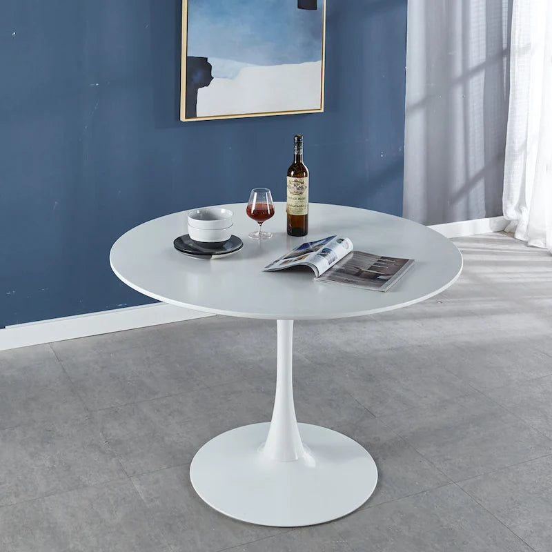 Table à manger de style tulipe du milieu du siècle pour 4 à 6 personnes — Blanc