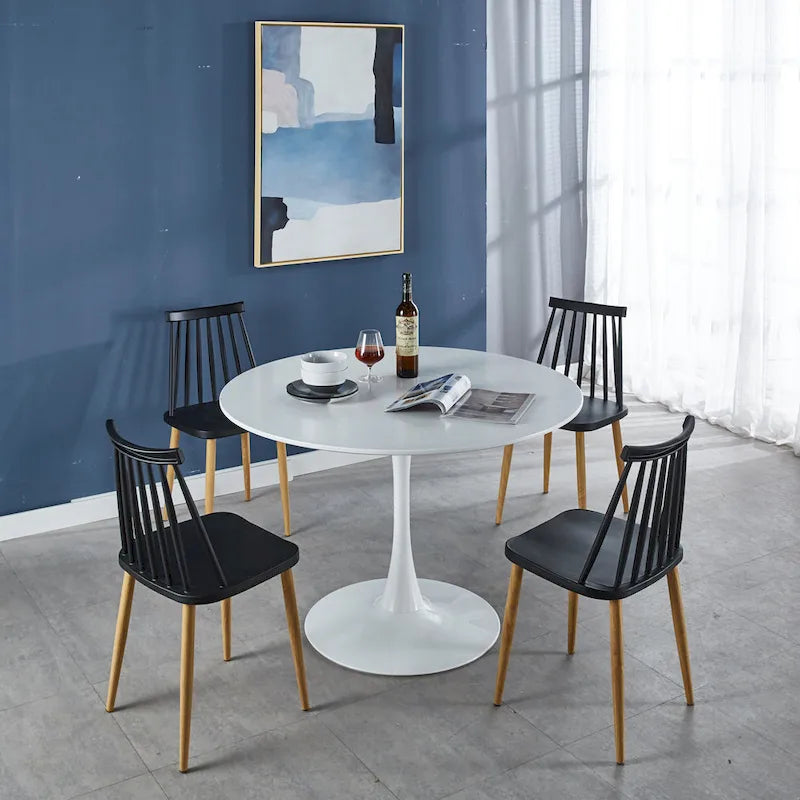 Table à manger de style tulipe du milieu du siècle pour 4 à 6 personnes — Blanc