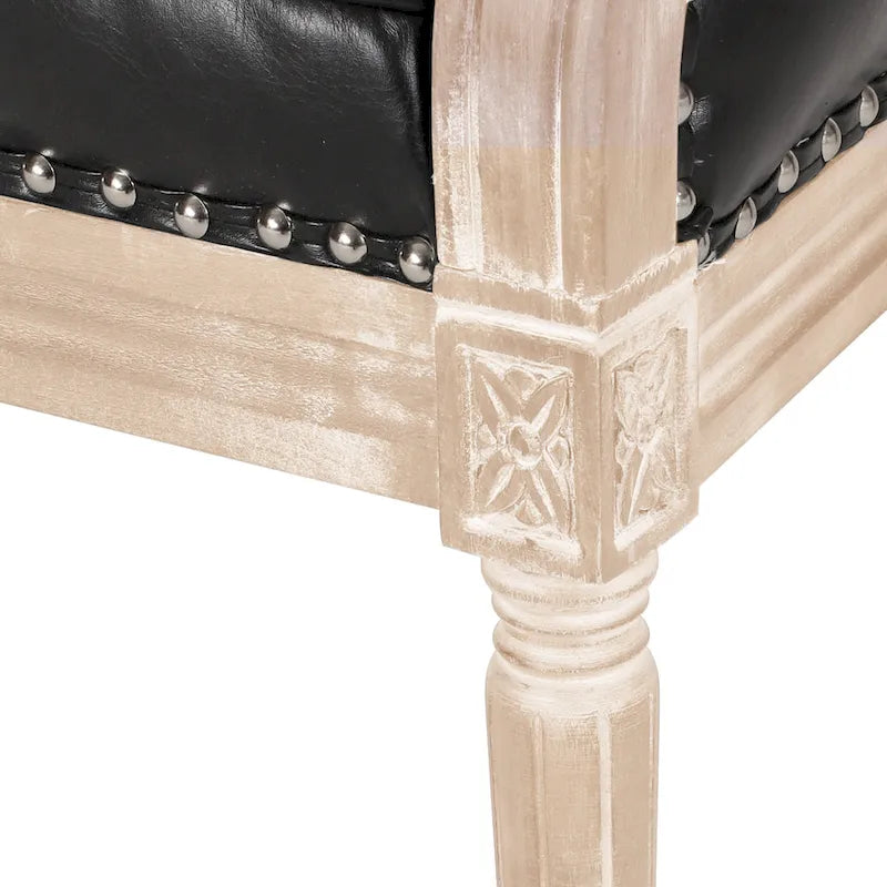 Causeuse capitonnée avec accoudoirs arrondis et garniture cloutée — 6 combinaisons de couleurs