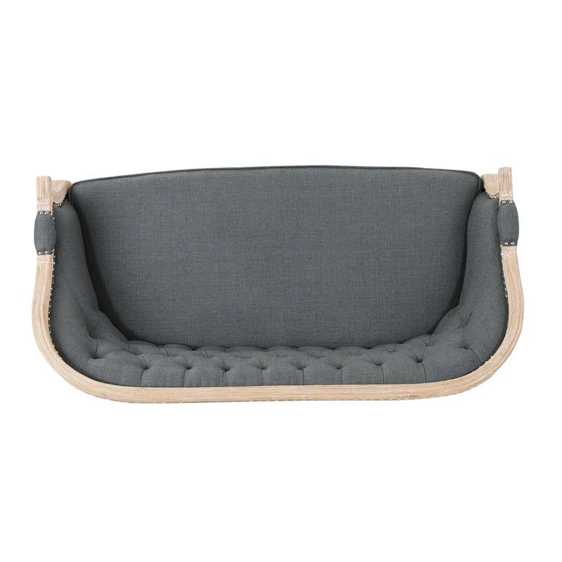Causeuse capitonnée avec accoudoirs arrondis et garniture cloutée — 6 combinaisons de couleurs