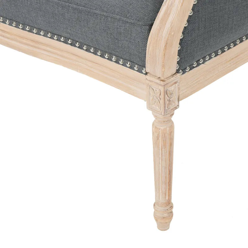 Causeuse capitonnée avec accoudoirs arrondis et garniture cloutée — 6 combinaisons de couleurs