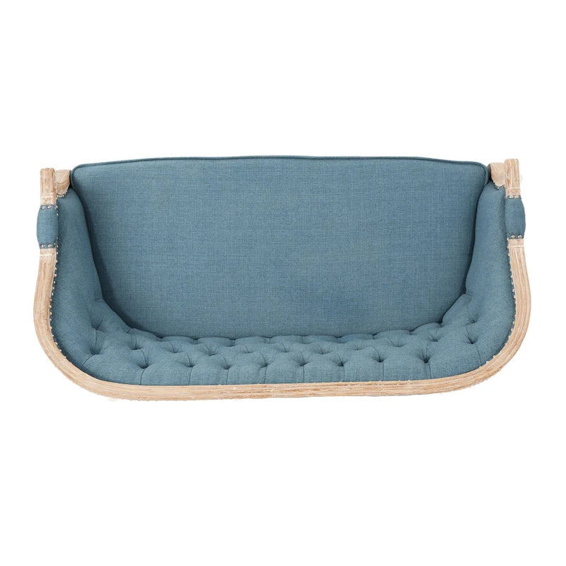 Causeuse capitonnée avec accoudoirs arrondis et garniture cloutée — 6 combinaisons de couleurs