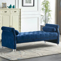 Canapé-lit capitonné en velours avec accoudoirs évasés, garniture cloutée et pieds en acrylique – 8 couleurs