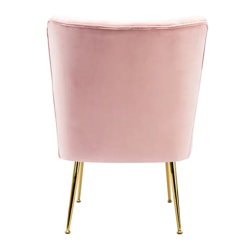 Fauteuil d'appoint capitonné en velours avec pieds dorés