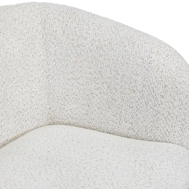 Canapé bouclette à accoudoirs incurvés avec coussin d'assise incurvé et pieds ronds en bois — 3 coloris