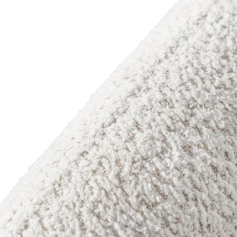 Canapé bouclette à accoudoirs incurvés avec coussin d'assise incurvé et pieds ronds en bois — 3 coloris