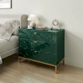 Commode de rangement moderne à 3 tiroirs avec pieds dorés