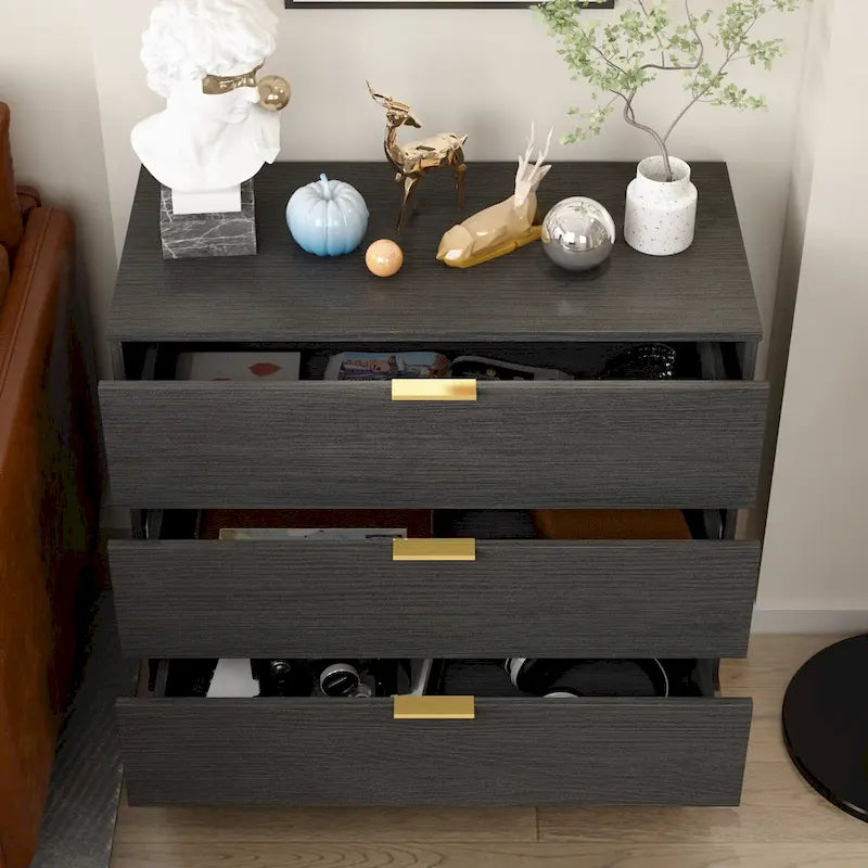 Commode à 3 tiroirs avec pieds en métal