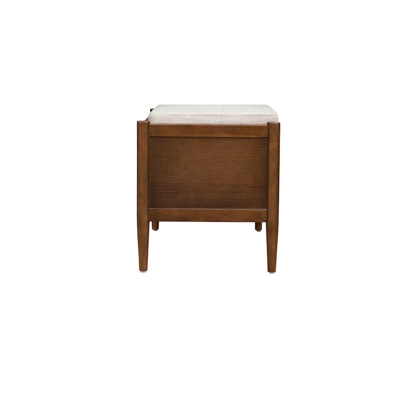 Banc de rangement du milieu du siècle avec coussin rembourré — 106,7 cm