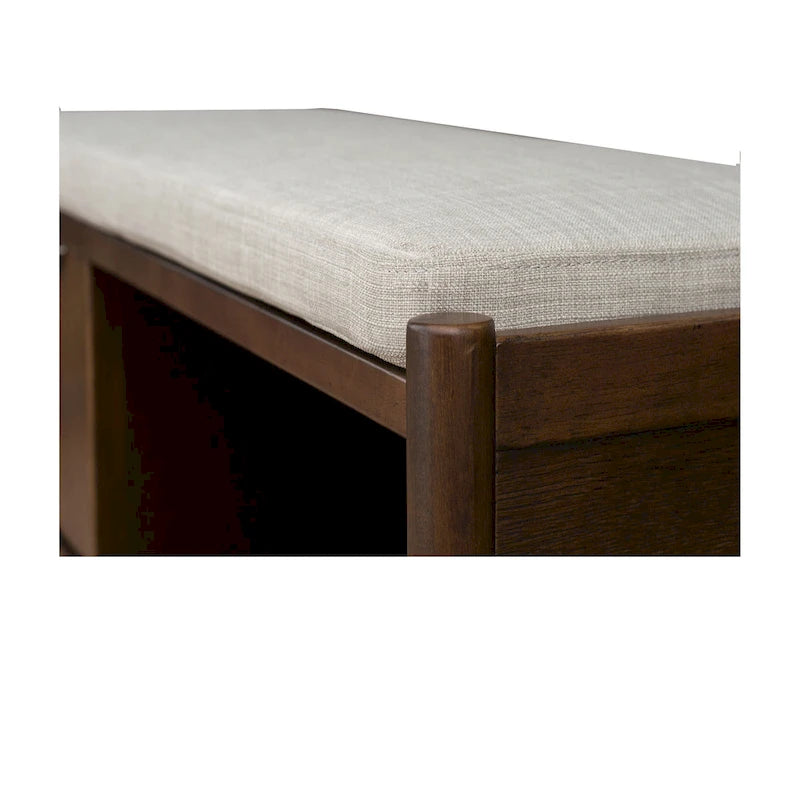 Banc de rangement du milieu du siècle avec coussin rembourré — 106,7 cm