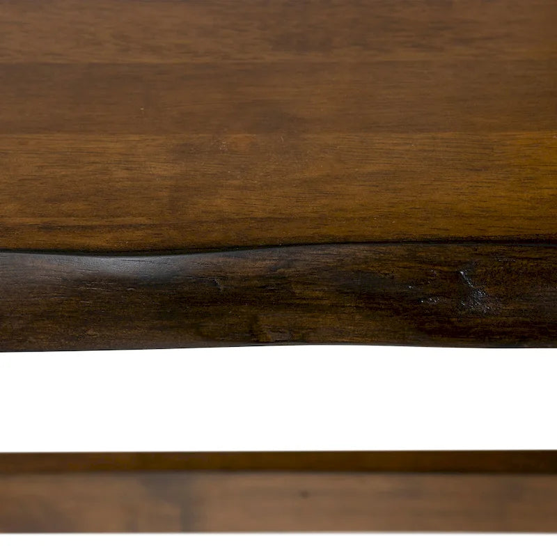 Table basse en bois massif à bords bruts de 47 pouces avec piètement en X — Noyer