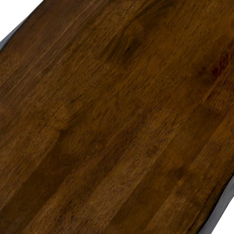 Table basse en bois massif à bords bruts de 47 pouces avec piètement en X — Noyer
