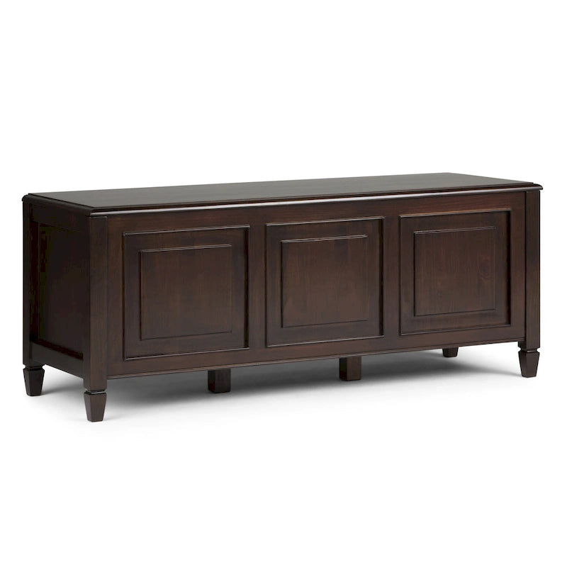 Banc de rangement en bois massif de 130 cm avec couvercle sécurisé pour enfants — 4 couleurs