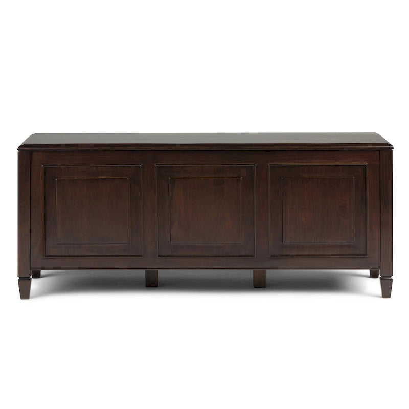 Banc de rangement en bois massif de 130 cm avec couvercle sécurisé pour enfants — 4 couleurs