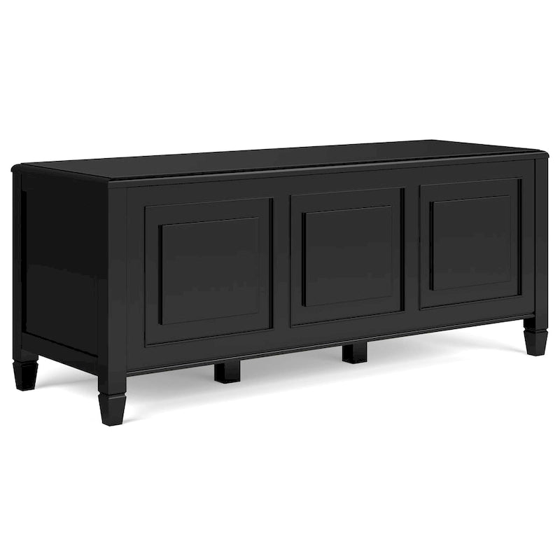 Banc de rangement en bois massif de 130 cm avec couvercle sécurisé pour enfants — 4 couleurs