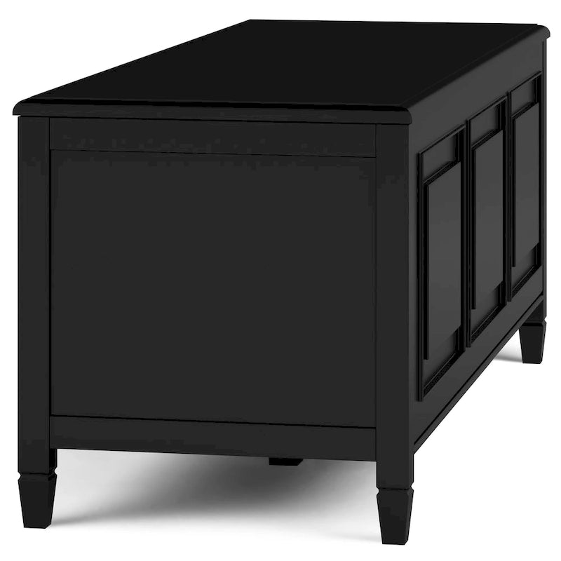 Banc de rangement en bois massif de 130 cm avec couvercle sécurisé pour enfants — 4 couleurs