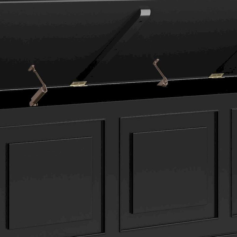 Banc de rangement en bois massif de 130 cm avec couvercle sécurisé pour enfants — 4 couleurs