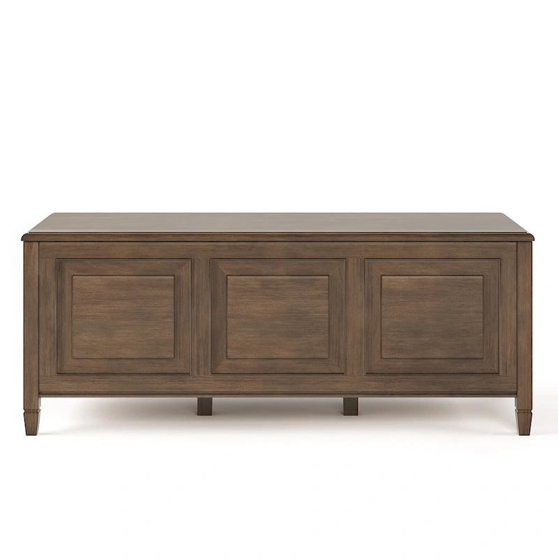 Banc de rangement en bois massif de 130 cm avec couvercle sécurisé pour enfants — 4 couleurs