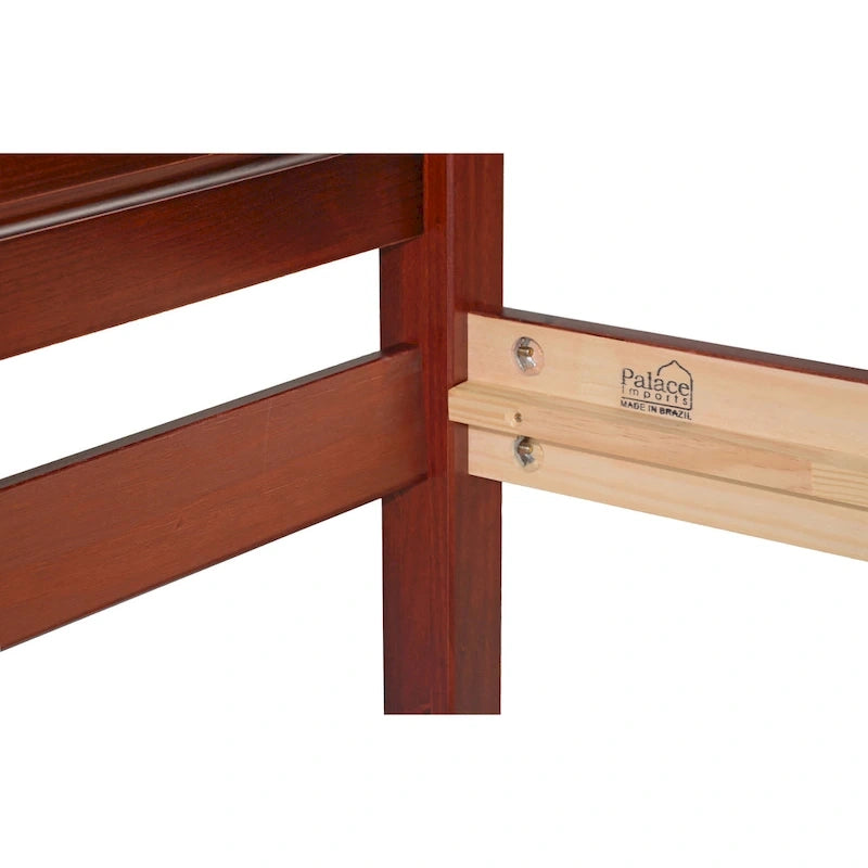 Lit plateforme en pin massif avec tête de lit sculptée – Grand format
