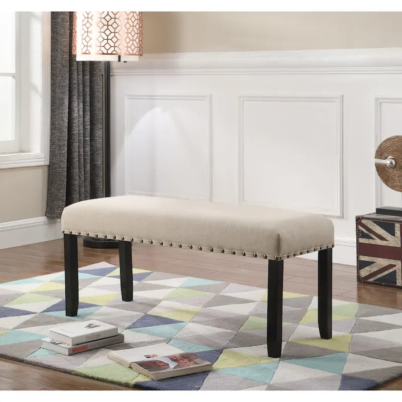 Banquette de salle à manger capitonnée avec clous décoratifs — 3 couleurs