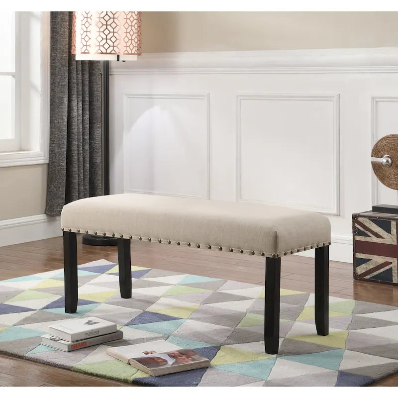 Banquette de salle à manger capitonnée avec clous décoratifs — 3 couleurs
