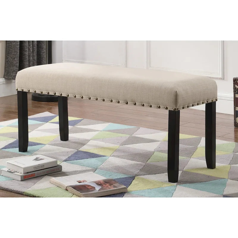 Banquette de salle à manger capitonnée avec clous décoratifs — 3 couleurs