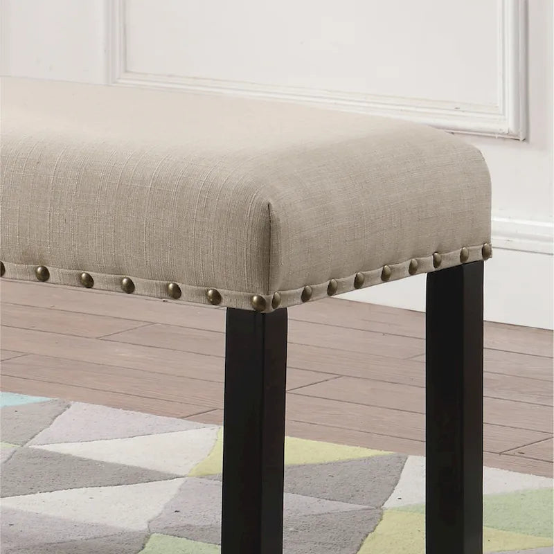 Banquette de salle à manger capitonnée avec clous décoratifs — 3 couleurs