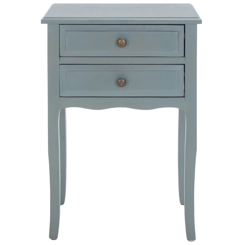 Table d'appoint en orme de ferme française avec 2 tiroirs — 5 couleurs