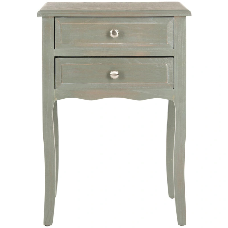 Table d'appoint en orme de ferme française avec 2 tiroirs — 5 couleurs