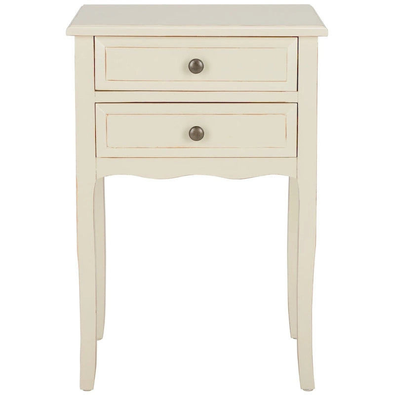 Table d'appoint en orme de ferme française avec 2 tiroirs — 5 couleurs