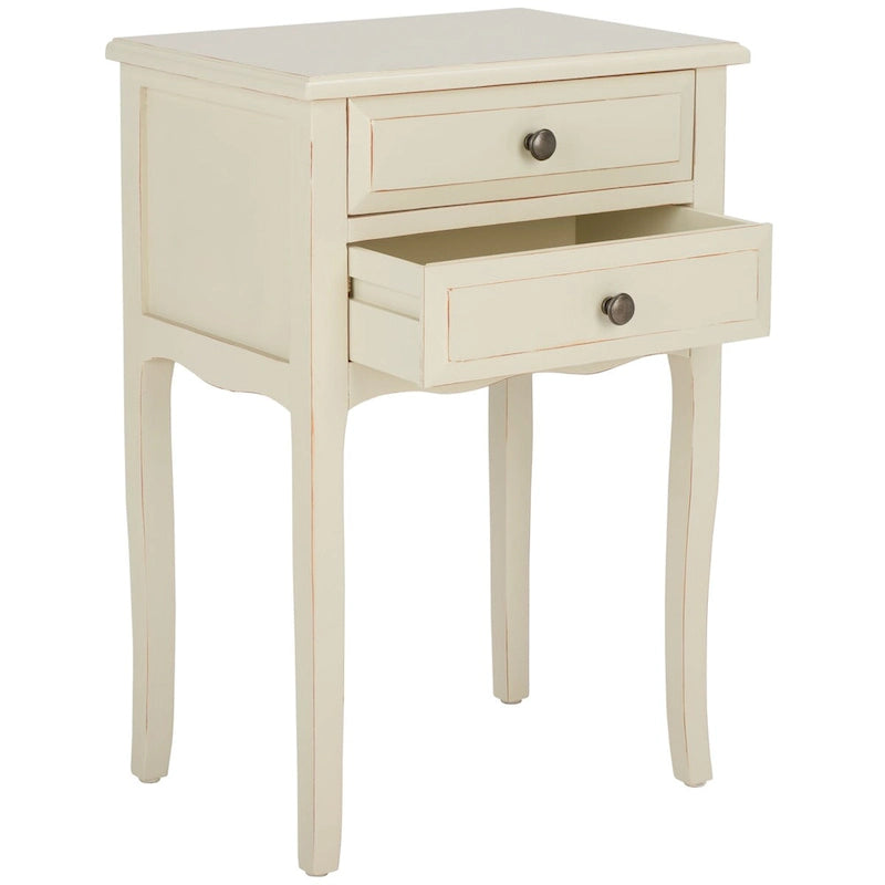 Table d'appoint en orme de ferme française avec 2 tiroirs — 5 couleurs