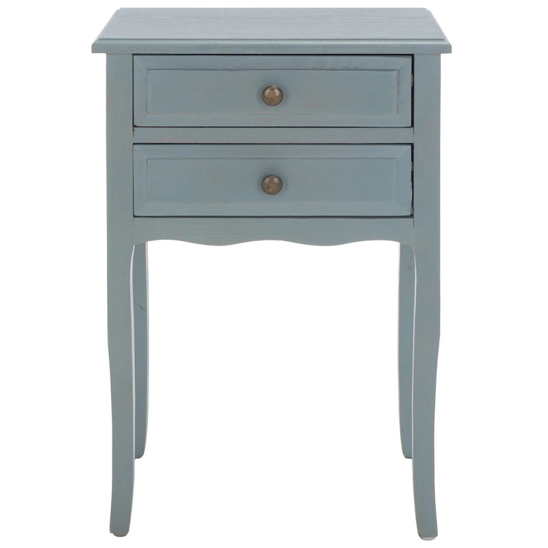 Table d'appoint en orme de ferme française avec 2 tiroirs — 5 couleurs
